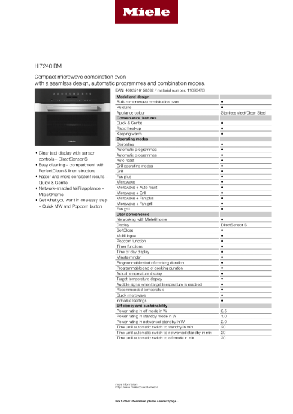 H 7240 BM Product Data Sheet