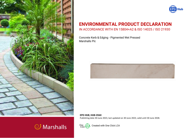 Marshalls Concrete Kerb and Edging Pigmented Wet Pressed EPD