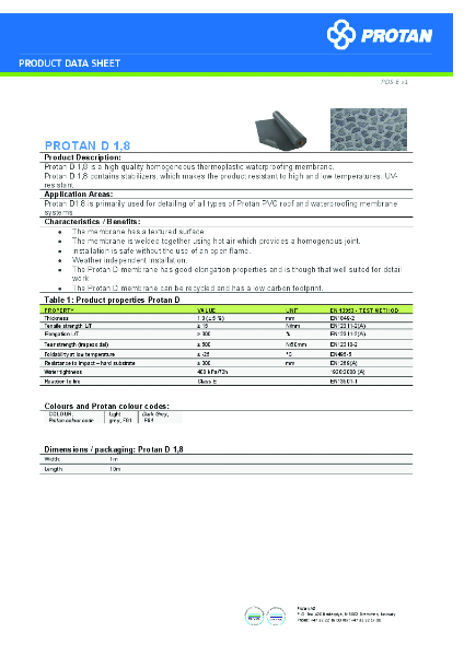 Protan D1.8 mm Membrane