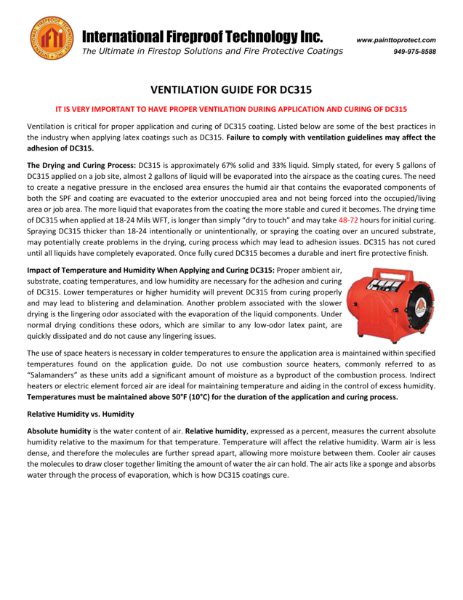 Ventilation Guide for DC315
