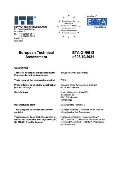 European Technical Approval (ETA)