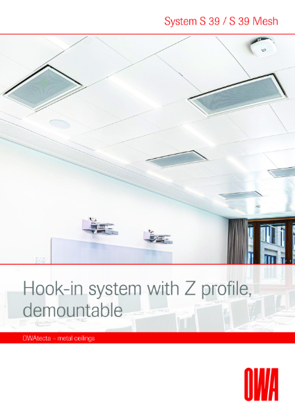 S39 hook-on metal ceiling system