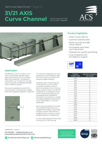 ACS 31/21 AXIS Curve channel
