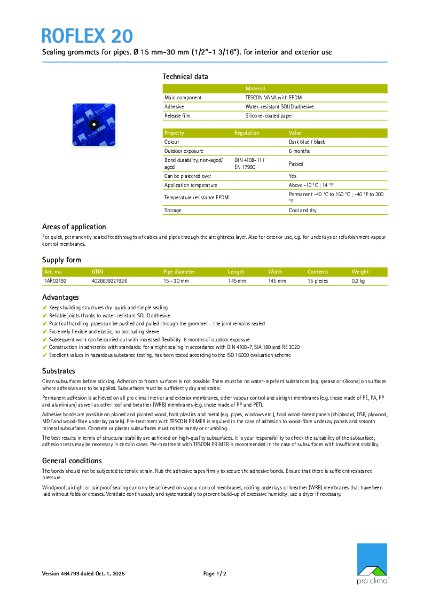 Roflex 20 Technical Datasheet