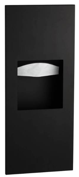 Recessed Paper Towel Dispenser/Waste Receptacle, Matte Black, B-36903.MBLK