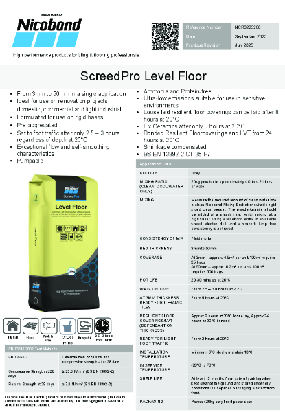 Nicobond ScreedPro Level Floor