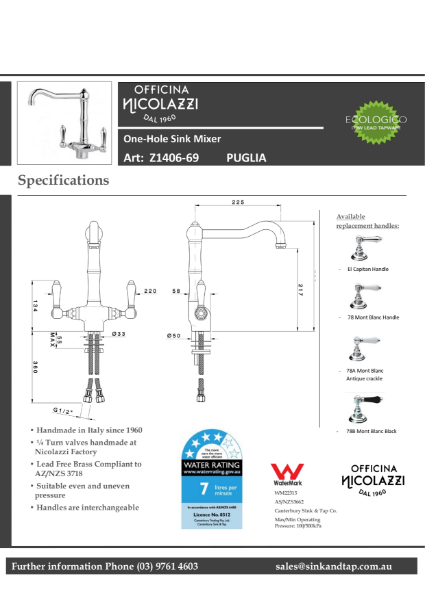 Z1406 Puglia Technical specification
