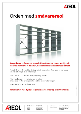 Produktark smaavarereol