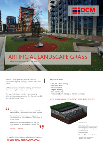 Data Sheet - Artificial Grass: Landscape