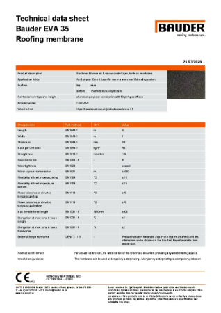 Bauder EVA 35 Air and Vapour Control Layer