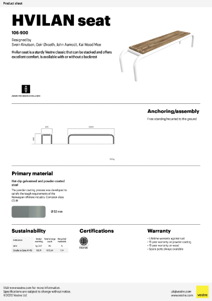 Product-sheet-106-900 HVILAN seat