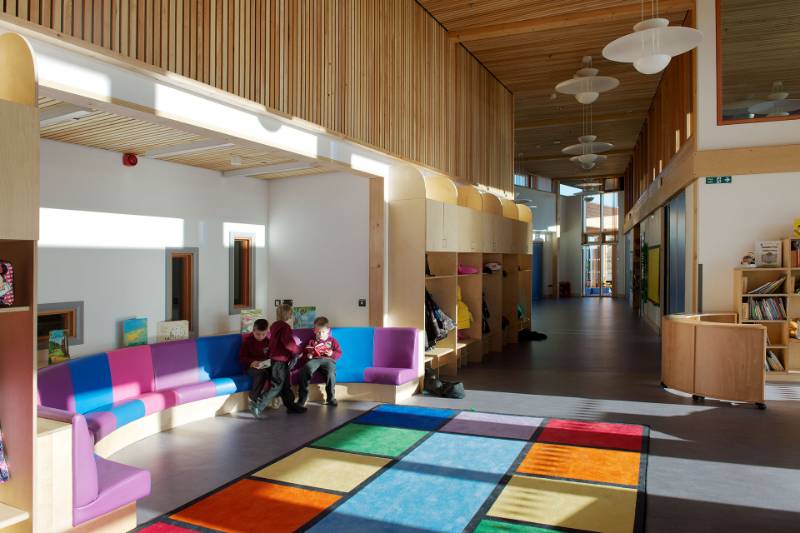 Integral finger guards - Cwm Ifor Primary School