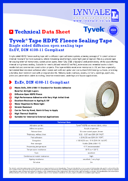 TYVEK Technical Data