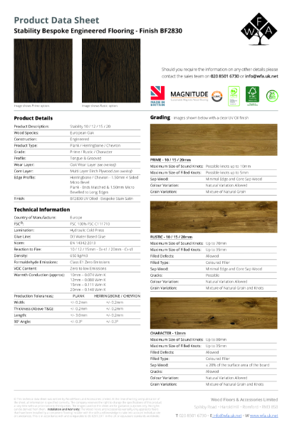 BF2830 Magnitude Data Sheet