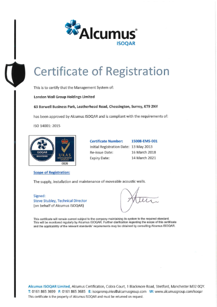 London Wall Group ISO 14001