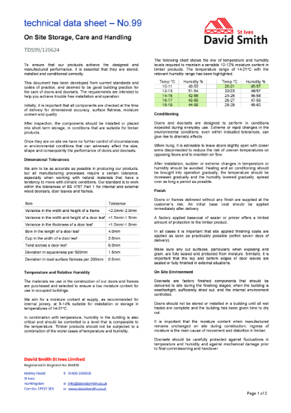 099 Storage, Care and Handling