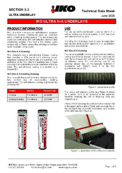 Technical Data Sheet (TDS) - IKO ULTRA H-A Underlays