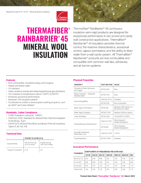 Thermafiber Safb R Value , THERMAFIBER SAFBTM FF – EQIWF