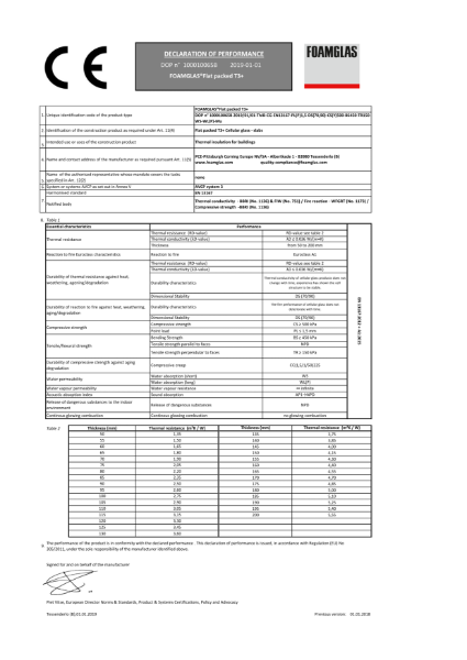 Foamglas T3+ Declaration Of Performance