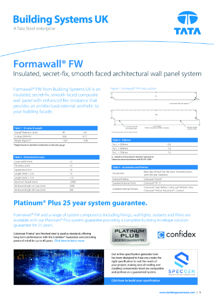 Formawall FW Data Sheet