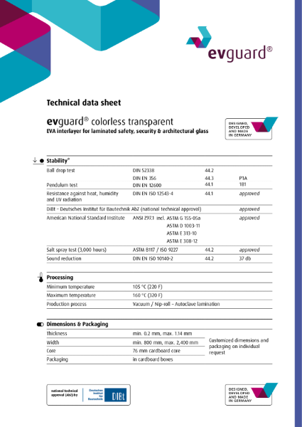 evguard® colorless transparent laminating interlayer