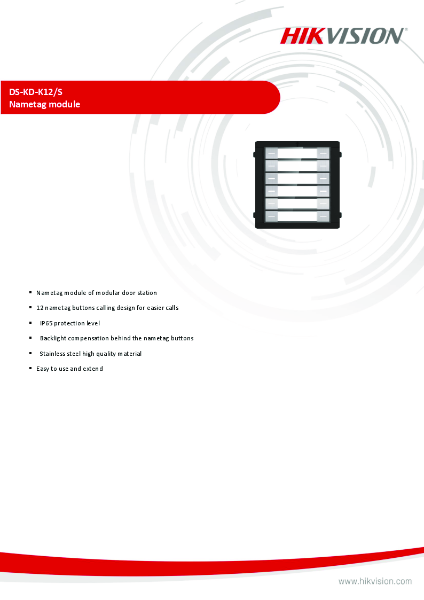 DS-KD-K12/S - Product Data Sheet