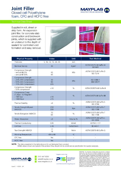 Mayplas Joint Filler Technical Data Sheet Issue 6 11 2024 Mayplas Nbs Source