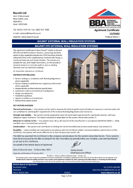 Baumit EPS External Wall Insulation Systems