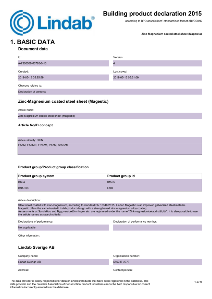 Lindab Magestic Technical Guide