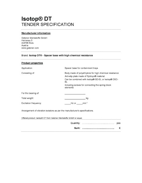 Tender Specification Isotop DT EN