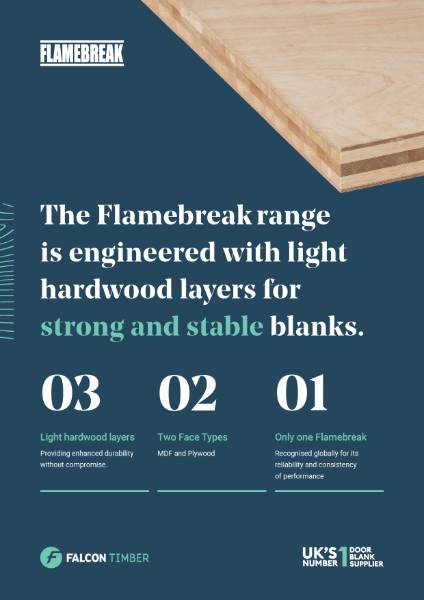 Flamebreak MDF Faced 54 mm FD60 Lightweight - Fire Door - Timber Fire Door Core