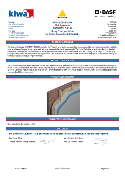 Enertite BDA Certification - Timber Framed & Solid Walls