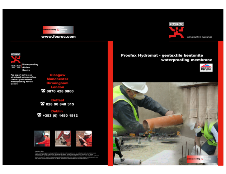 Fosroc Proofex Hydromat Brochure 2012.3