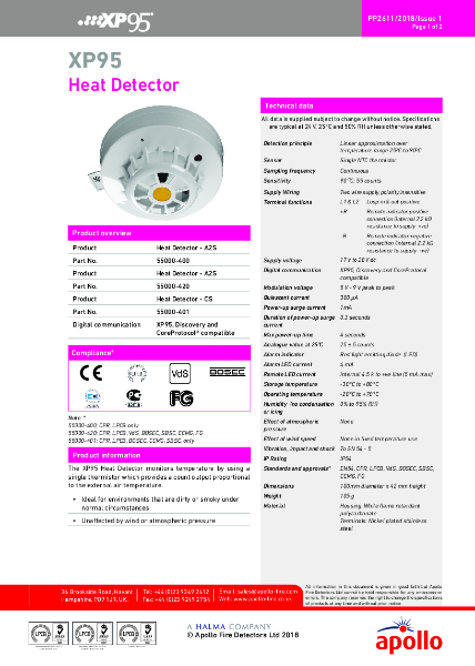 XP95 Heat Detector