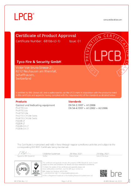 P32DR LT 32 Certificate