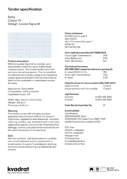 Retta Technical Specification