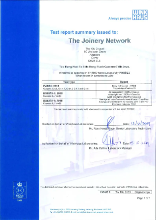 TR1860 OTD Joinery - SUMMARY