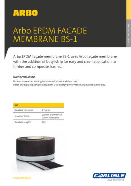 ARBO EPDM Facade BS-1 Data Sheet