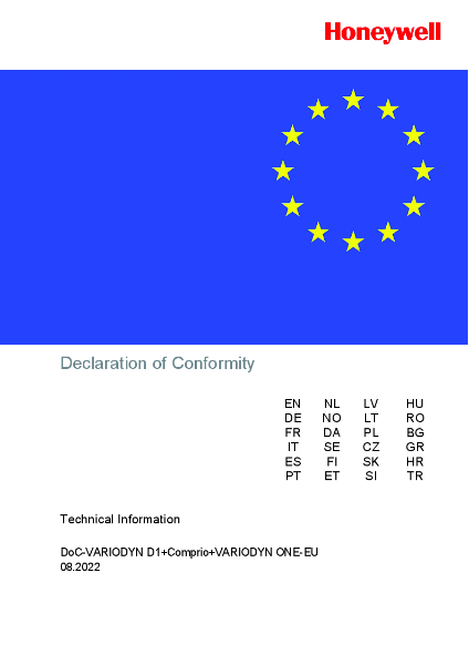 VARIODYN D1 + Comprio + VARIODYN ONE-EU Declaration of Conformity