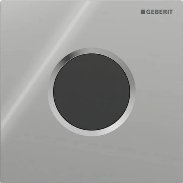 Geberit urinal flush control with electronic flush actuation, battery operation, Type 01 cover plate, round