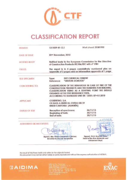 [DK] fire classification A1 (EN)