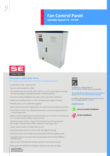 SEC_4258_Variable_Speed_Fan_Panel_15-22KW_Datasheet