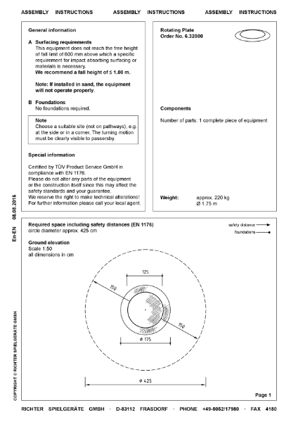 TImberplay Rotating/ Roundabout - Rotating Plate Assembly Instructions