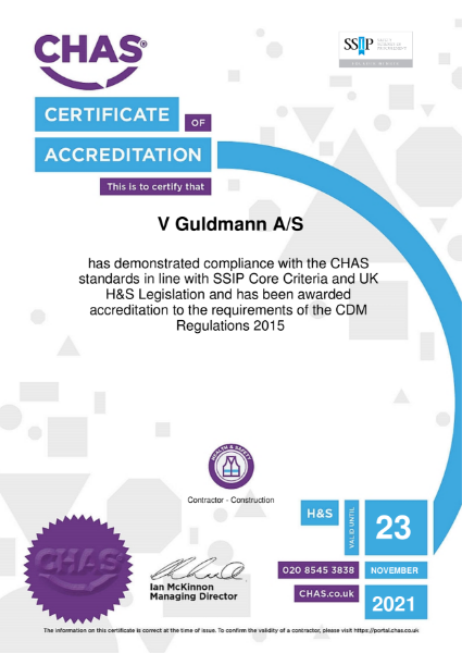 CHAS Certificate Of Accreditation 