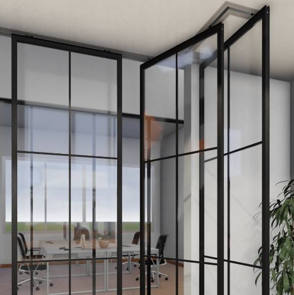 MG900 Contemporary Single Glazed Crittall Movable Partition