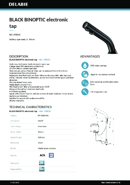 478035 BINOPTIC Deck-Mounted Tap