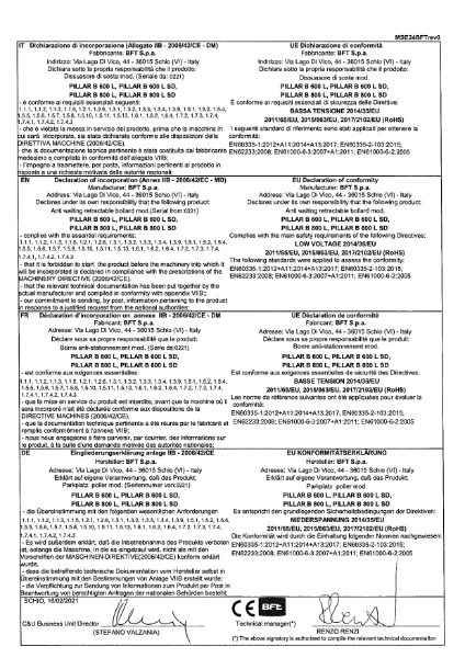 Declaration of conformity Pillar b