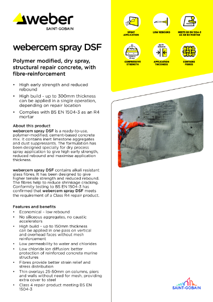 webercem spray DSF - Technical datasheet