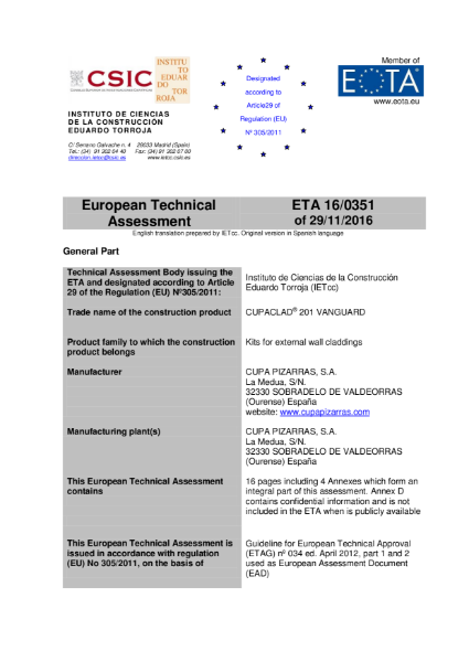 European Technical Approval (ETA)