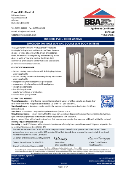 EUROCELL PVC-U DOOR SYSTEMS